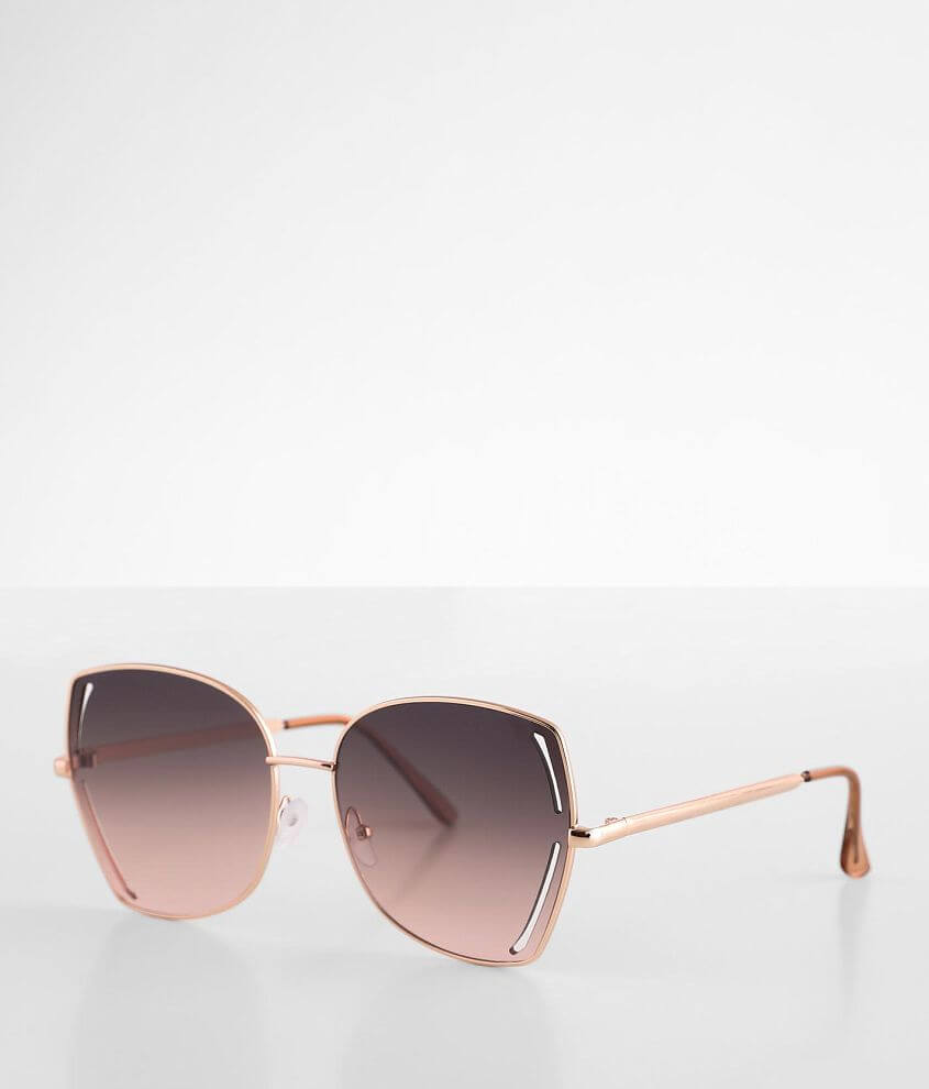 BKE Oversized Butterfly Cut-Out Sunglasses front view