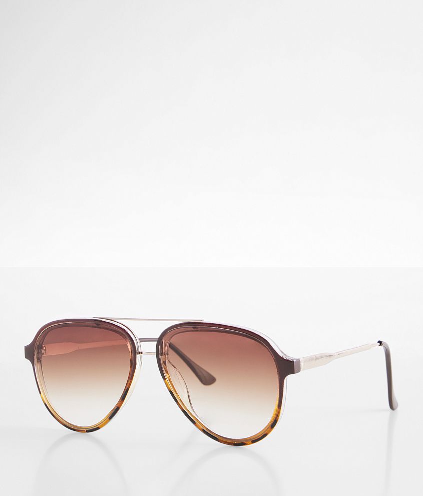 BKE Tort Aviator Sunglasses front view