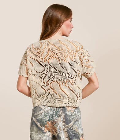 Gilded Intent Open Weave Top BACK