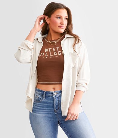 Almost Famous™ Collared Blouse front view