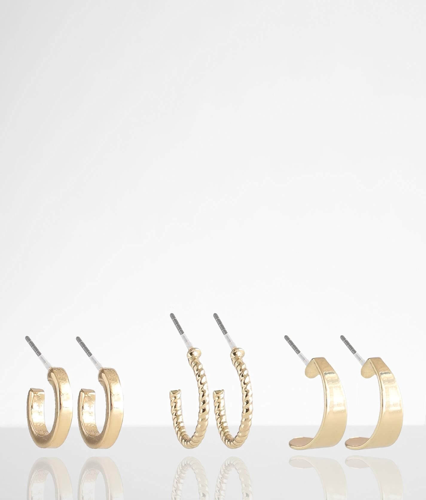 BKE 3 Pack Mini Hoop Earring Set - Women's Jewelry in Gold