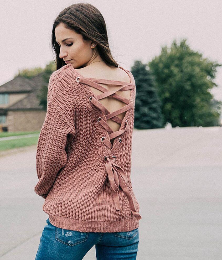 Lace up back jumper hotsell