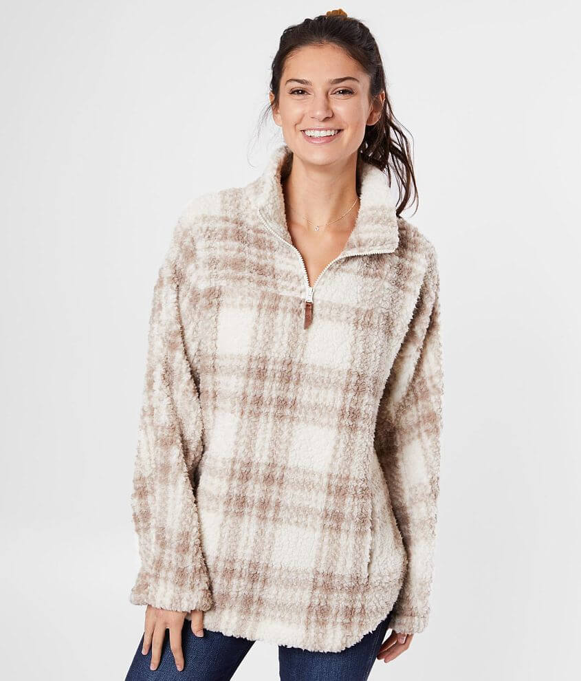 BKE Plaid Wubby Pullover front view