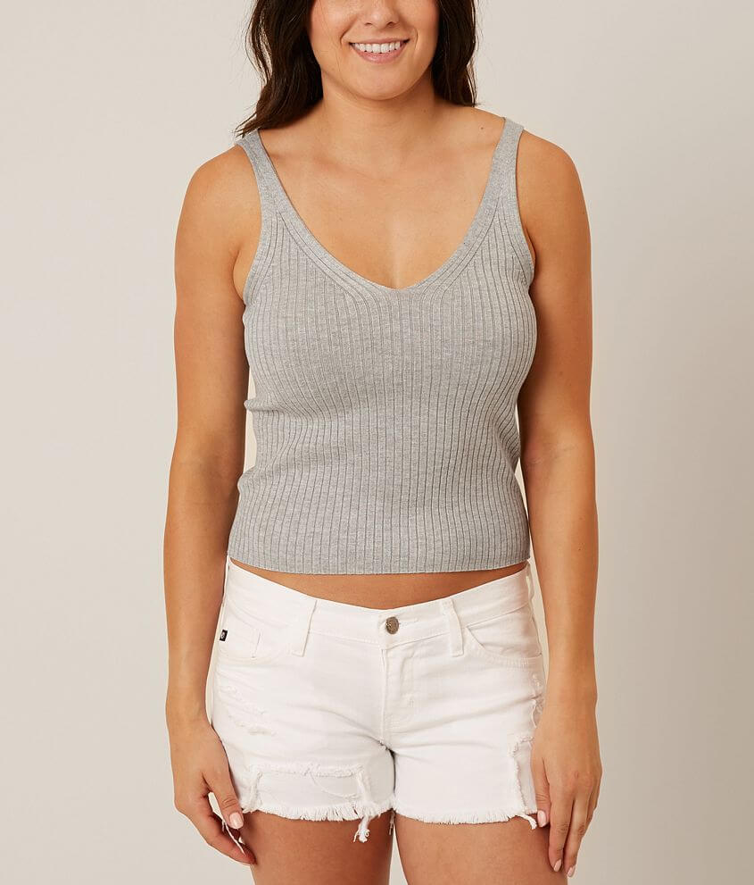 Daytrip Ribbed Sweater Tank Top front view