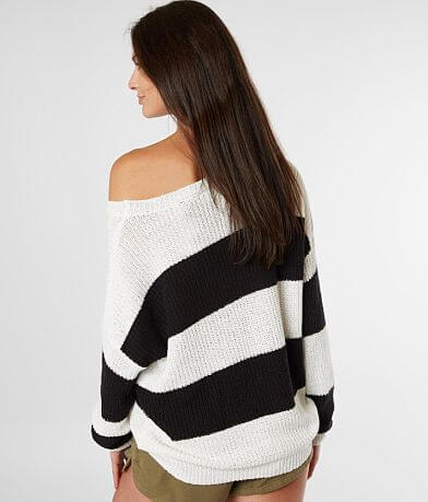 Daytrip Destructed Chunky Striped Sweater BACK