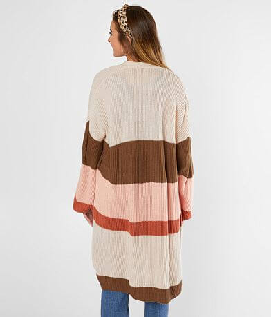 Say What? Color Block Cardigan Sweater BACK