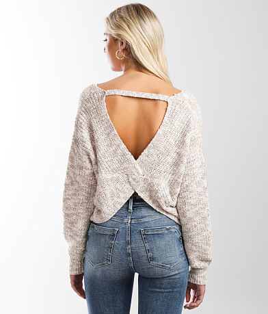 Daytrip Twisted Open Back Sweater BACK