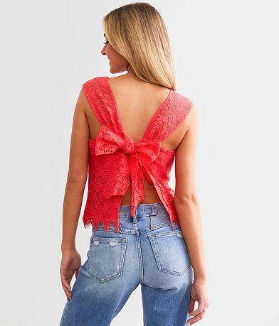 Daytrip Open Back Tie Lace Tank Top BACK