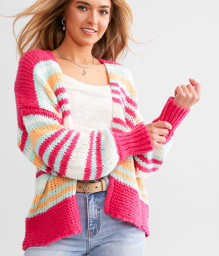 Willow & Root Slouchy Striped Cardigan Sweater