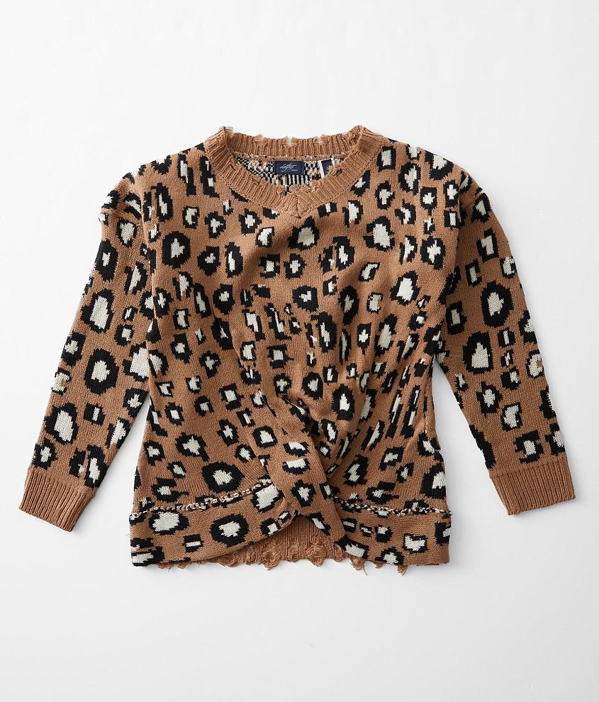 Girls - Daytrip Animal Print Sweater front view