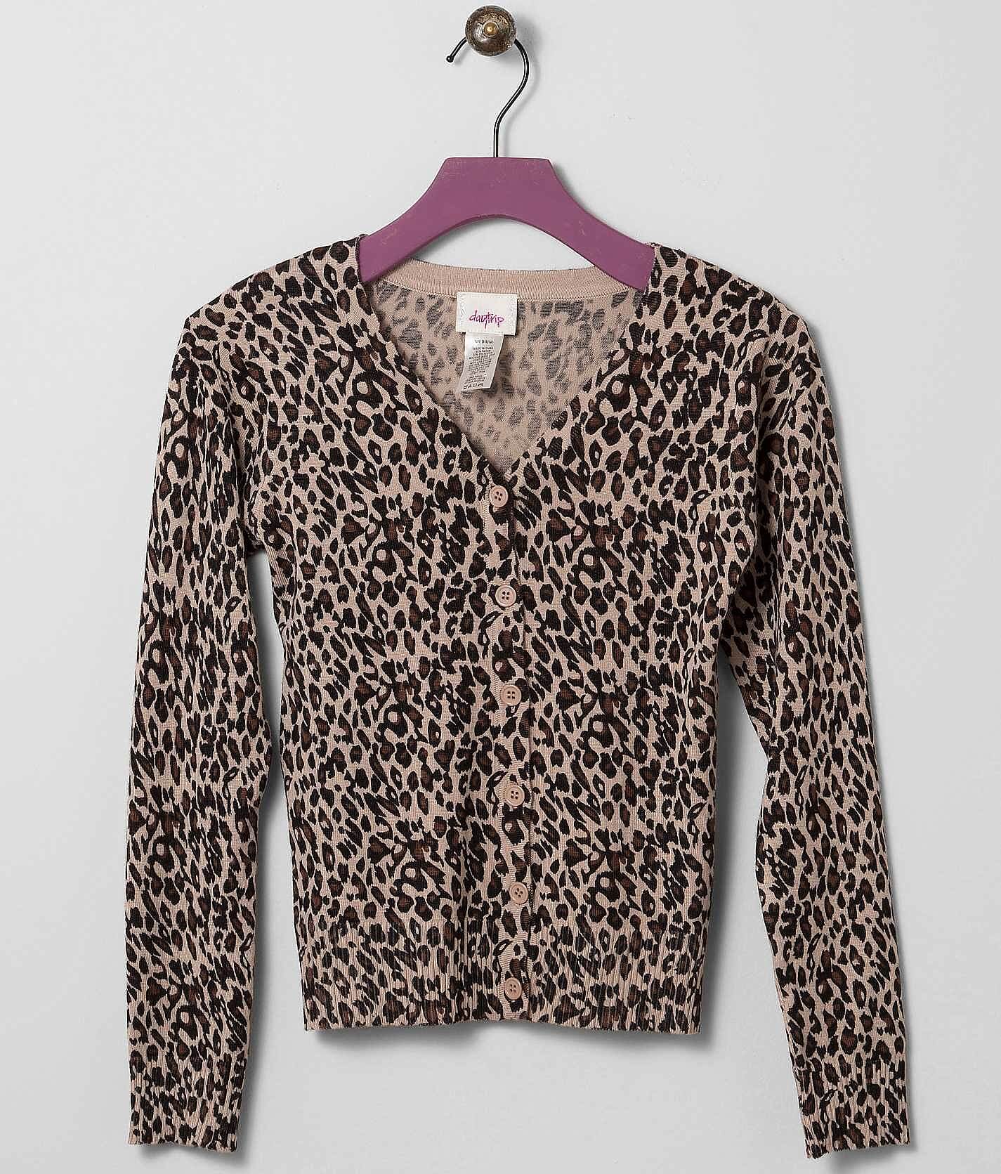 girls cheetah cardigan