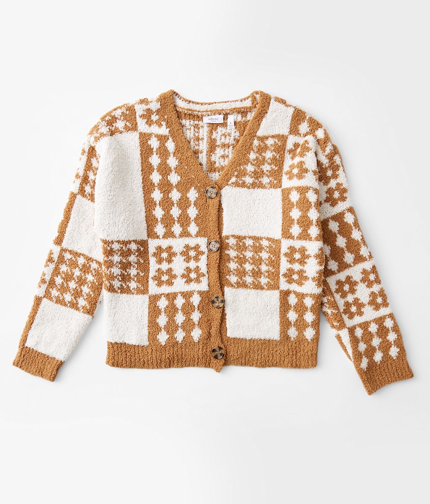 CHECKERED BROWN CARDIGAN