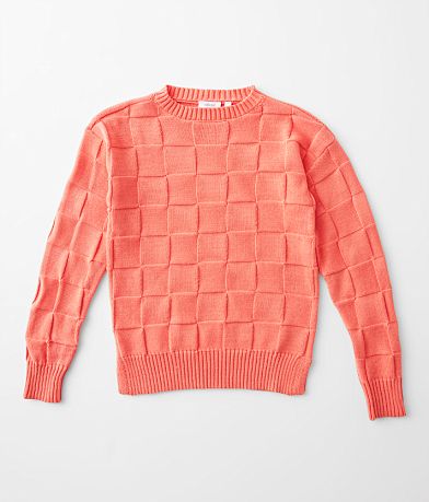 Willow & Root Girls - Checkered Sweater front view
