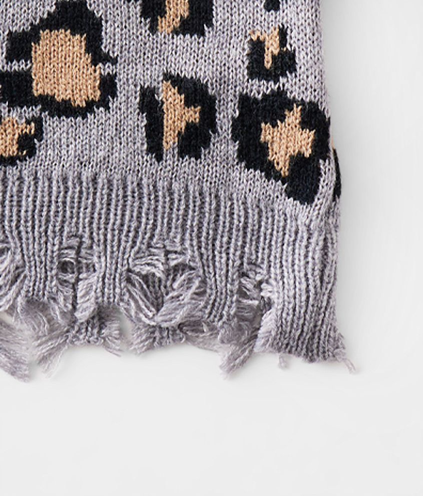 Girls - Animal Print Sweater