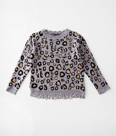 Daytrip Girls - Animal Print Sweater front view