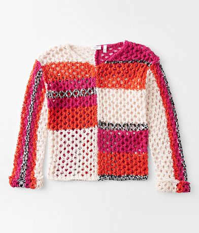 Willow & Root Girls - Color Block Sweater front view