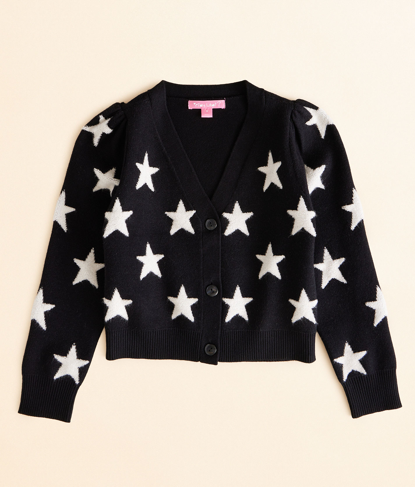 Girls - Say What? Star Cardigan Sweater - Girl's Sweaters in Black