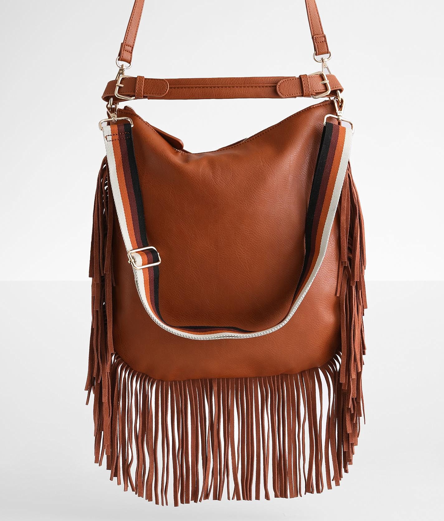 MODA LUXE Crossbody WINONA Fringe Purse – Silver Accents