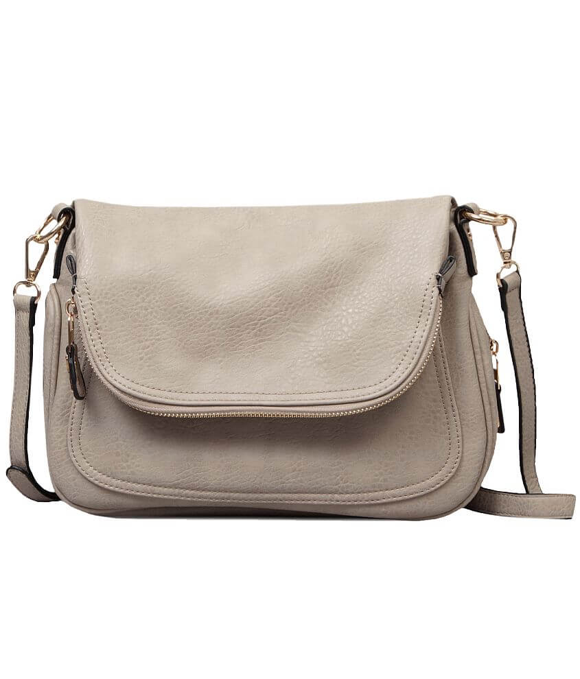 Moda Luxe Tan Leather Foldover Crossbody