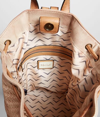 Moda Luxe Weaved Leather Cinch Tie Backpack misc detail 2 view