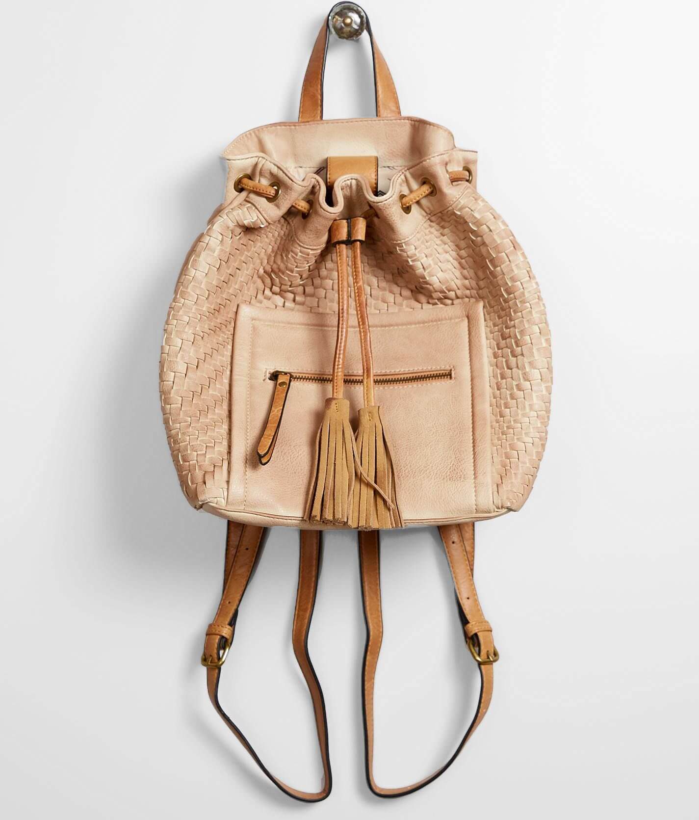Moda Luxe Allison Weaved Crossbody Purse - Women's Bags in Tan