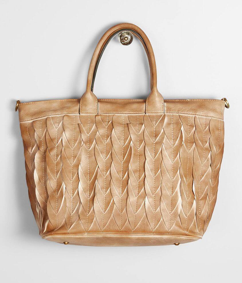 Moda Luxe Allison Weaved Crossbody Purse - Women's Bags in Tan