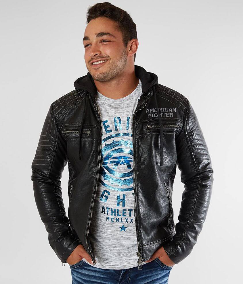 American Fighter Endure Faux Leather Jacket - Men's Coats/Jackets in ...