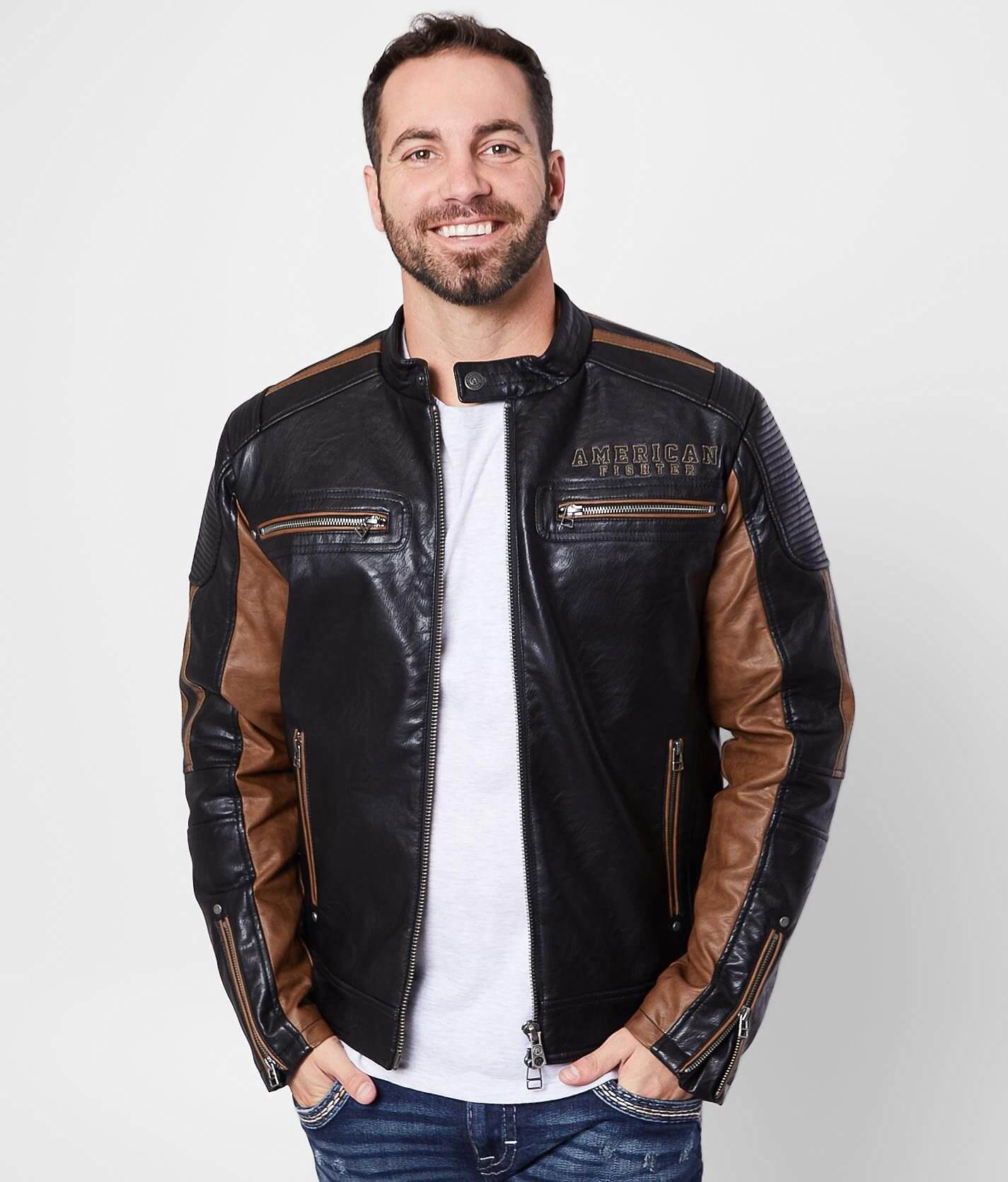 ADUWOAN Mens Leather Jacket Plus Size Mens Faux Leather Jacket