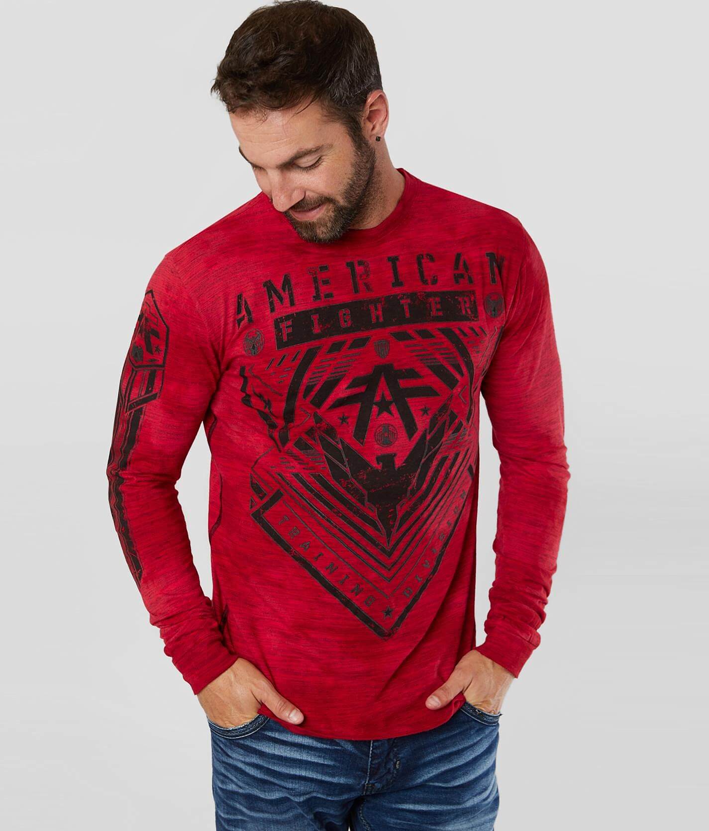 red american fighter shirt