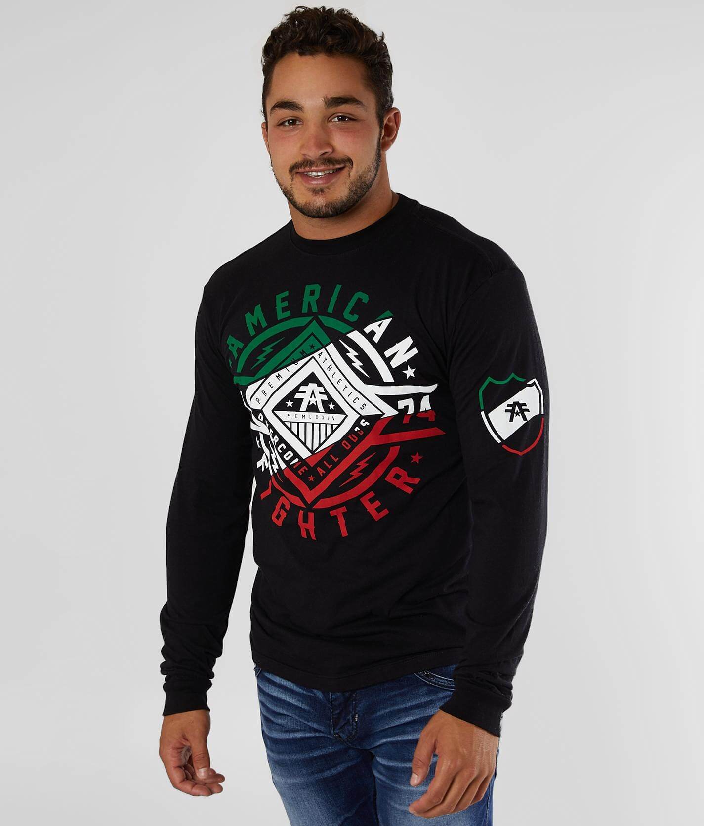 American Fighter Men's Graphic T-Shirt - Silver Lake Design With Foil & Sublimation Details