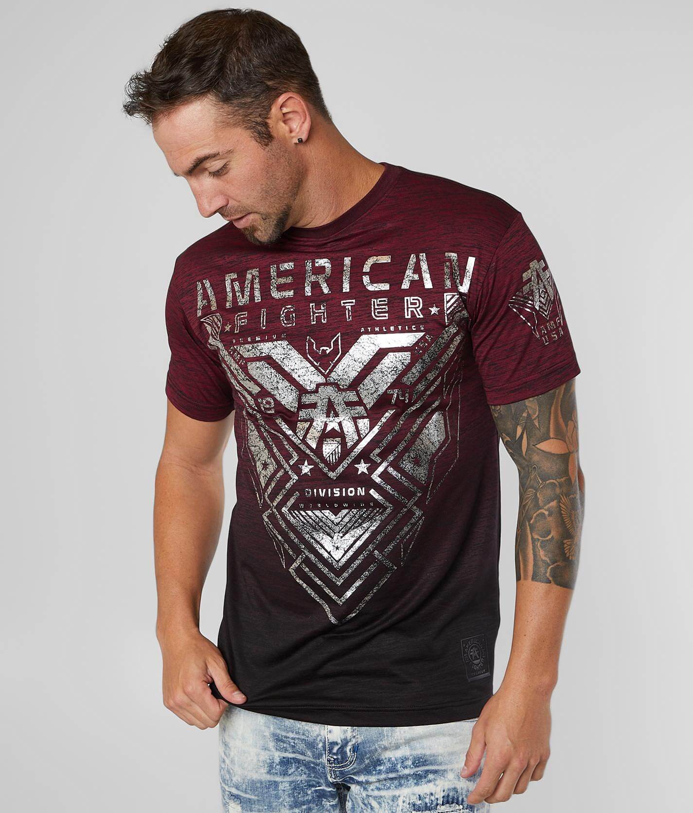 American Fighter Dalhart Premium T-Shirt Men's Athletic MMA Tee (XS-4XL) Grey