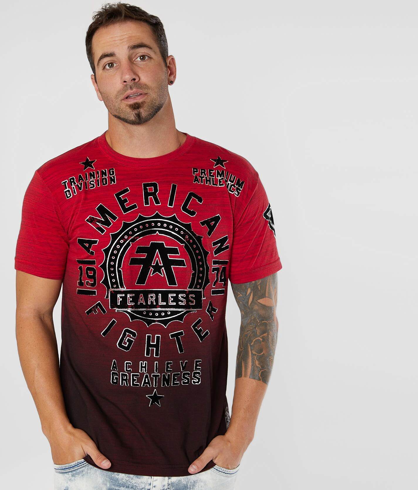 red american fighter shirt