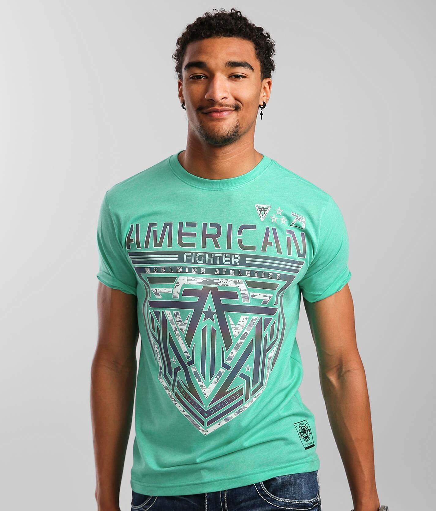 American Fighter T-shirt Reversibile Uomo Clarkson Addison - Blu, Due Lati, Due Stili