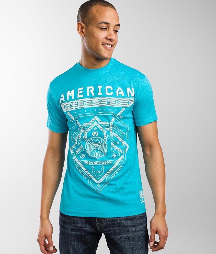 American Fighter Eldon T-Shirt - Men's T-Shirts in Optic Cyan Dk Optic ...