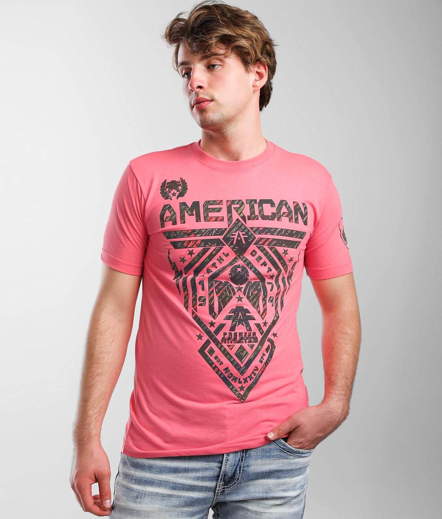 mens pink american fighter shirt