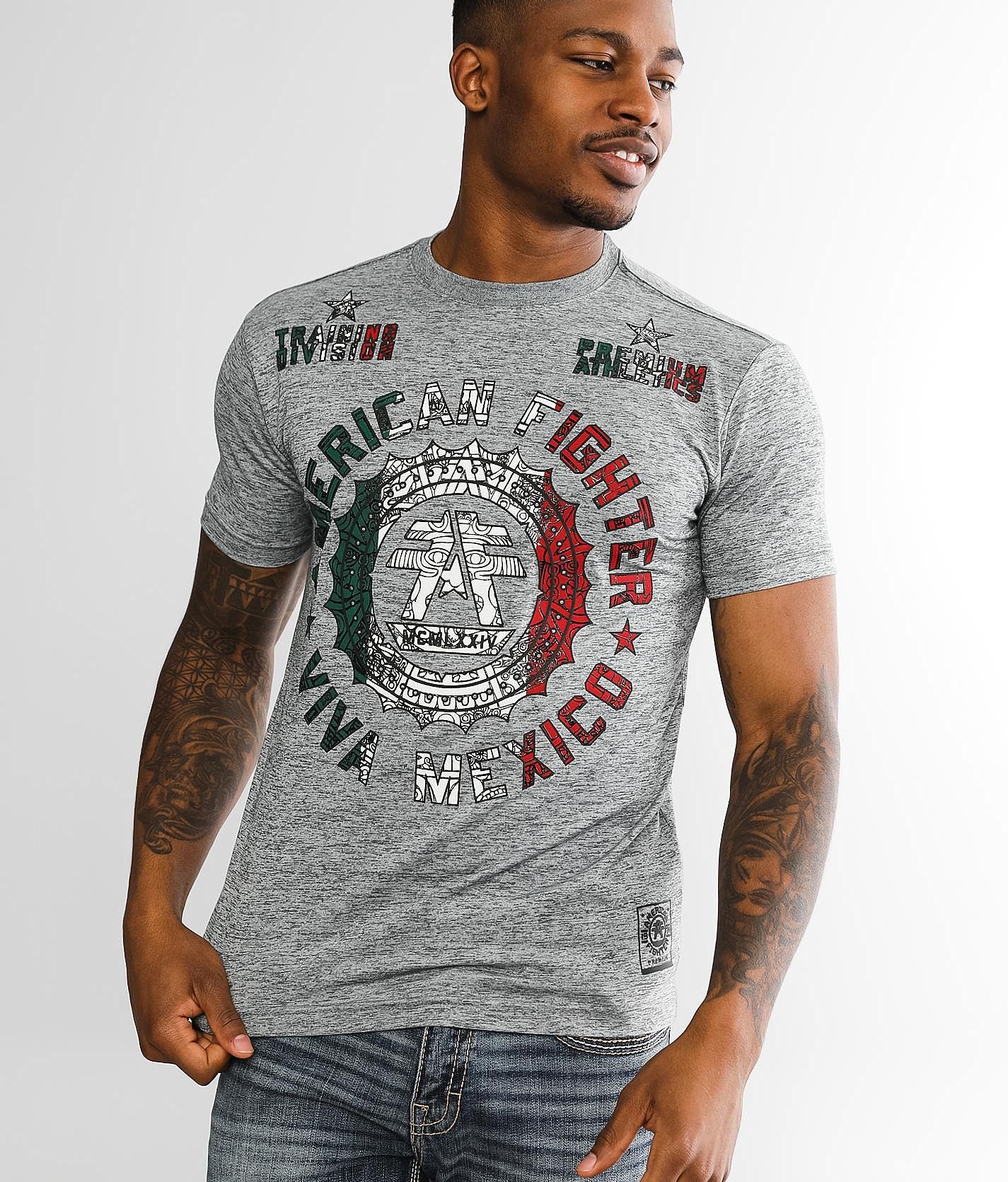 American Fighter Viva Mexico T Shirt Men s T Shirts in Heather