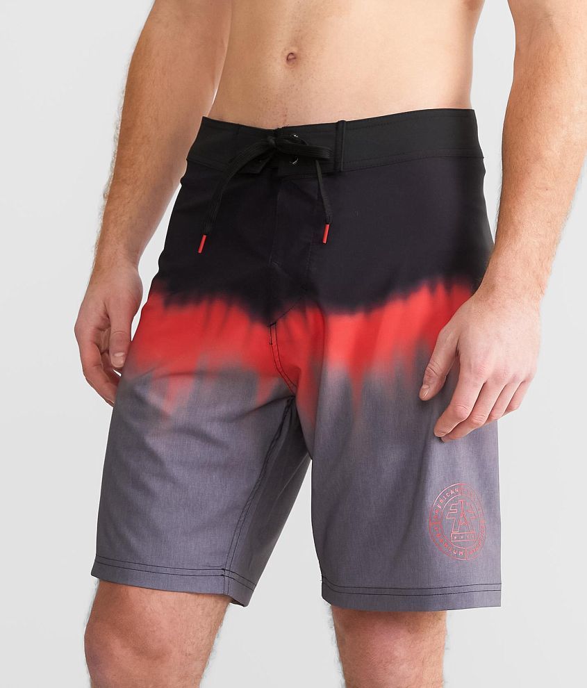 American Fighter Olive Stretch Boardshort front view