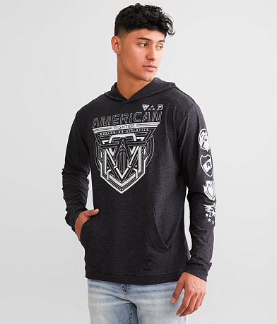 Buckle Black Waffle Knit Henley Hoodie - Men's Sweatshirts in White