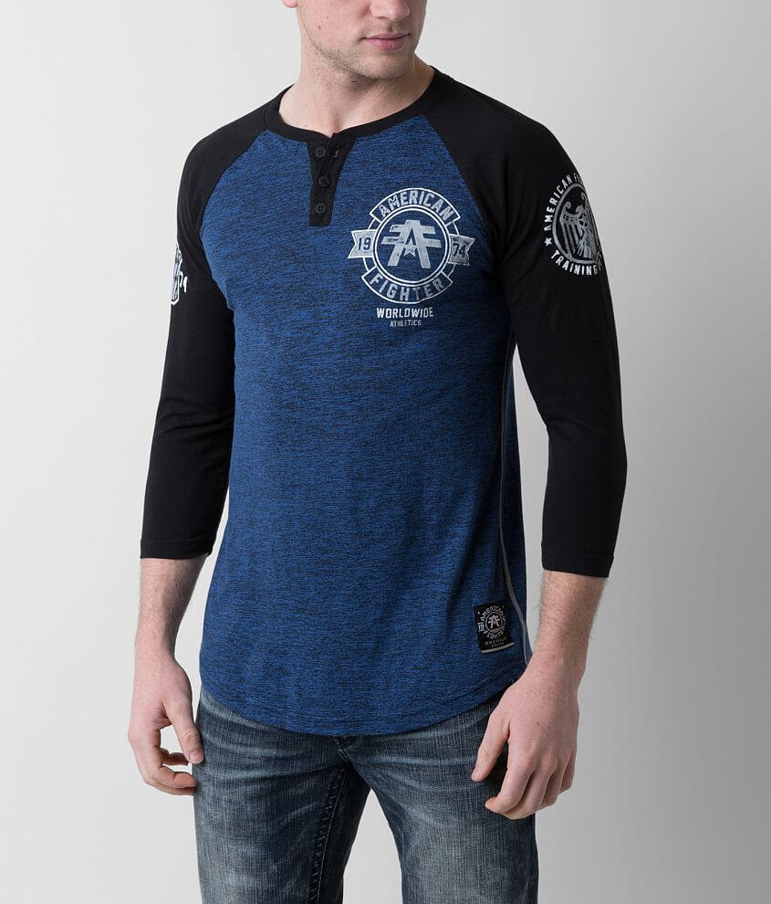 American Fighter Silver Lake Henley front view