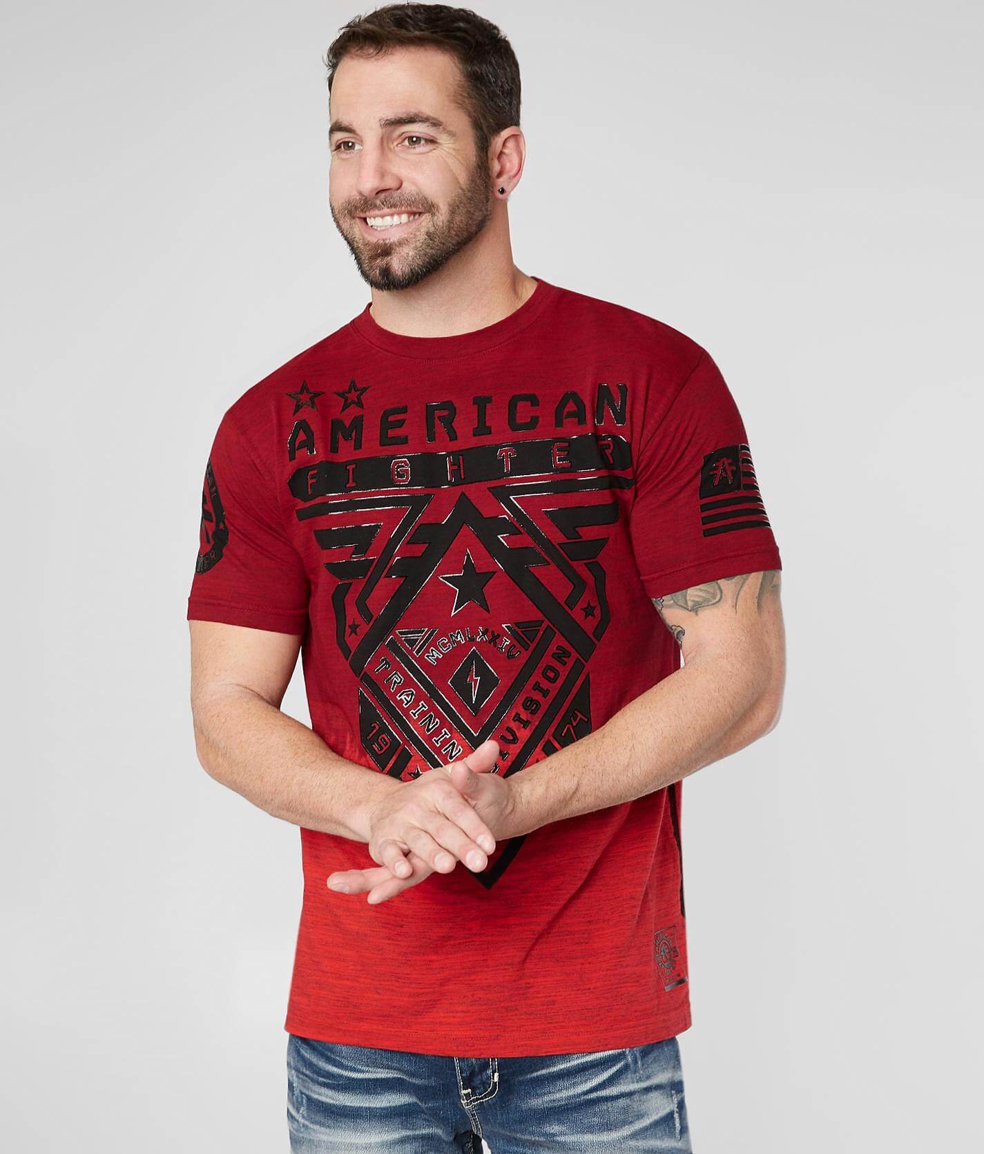 red american fighter shirt