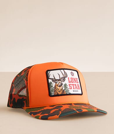 American Needle Lone Star® Beer Camo Trucker Hat front view