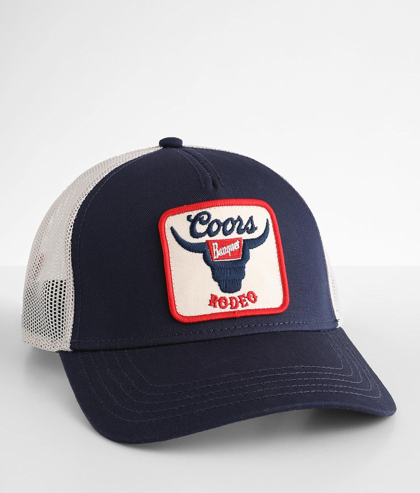 American Needle Coors Banquet Ivory Navy Beer Patch Hat Valin Trucker