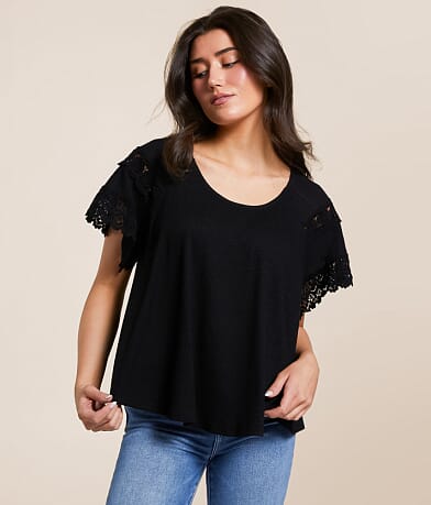 Daytrip Flowy Ribbed Top front view