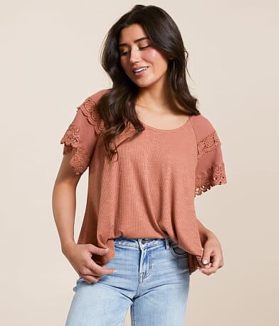 Daytrip Flowy Ribbed Top front view