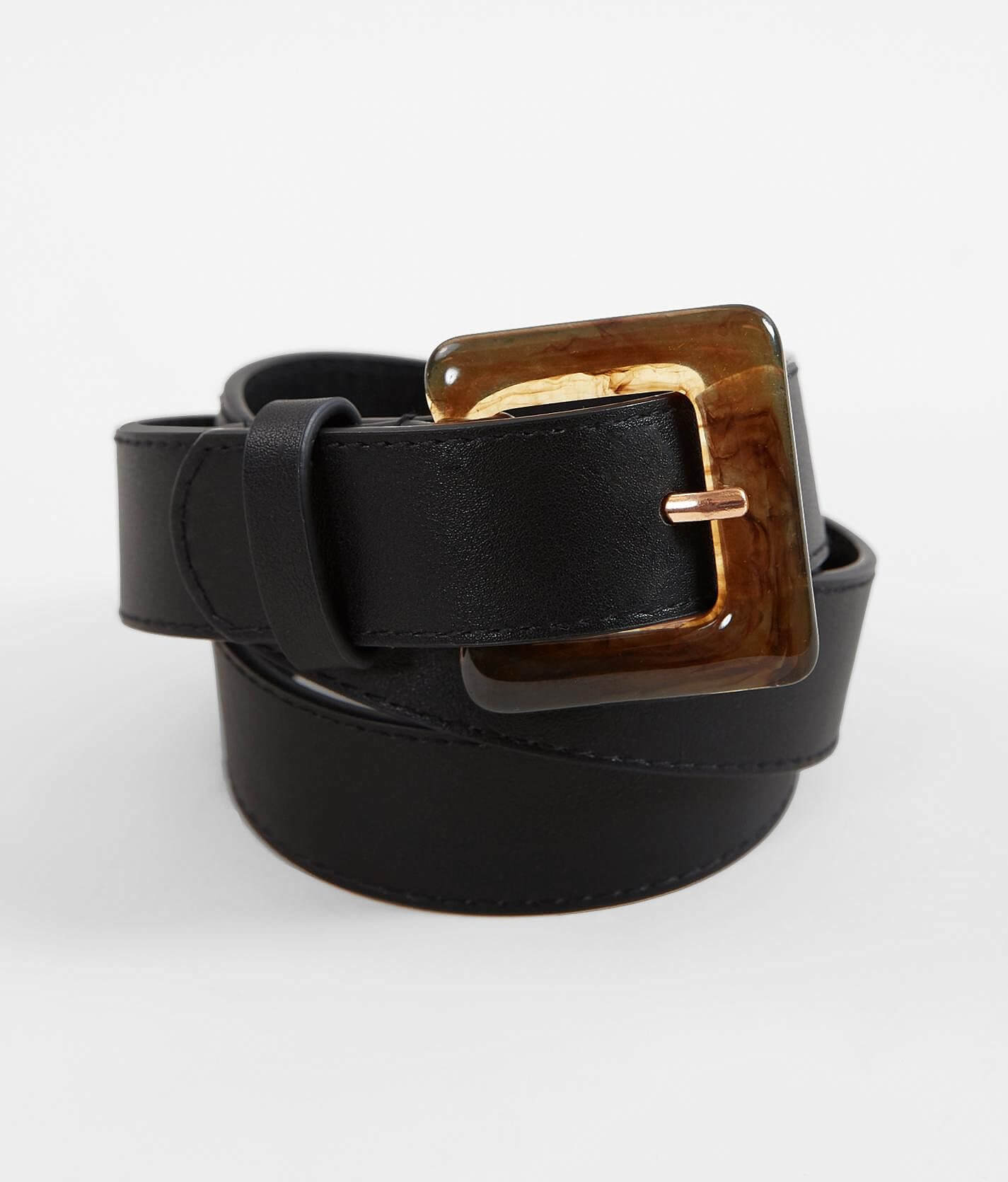 BKE Faux Pearl Buckle Belt - Women's Belts in Black