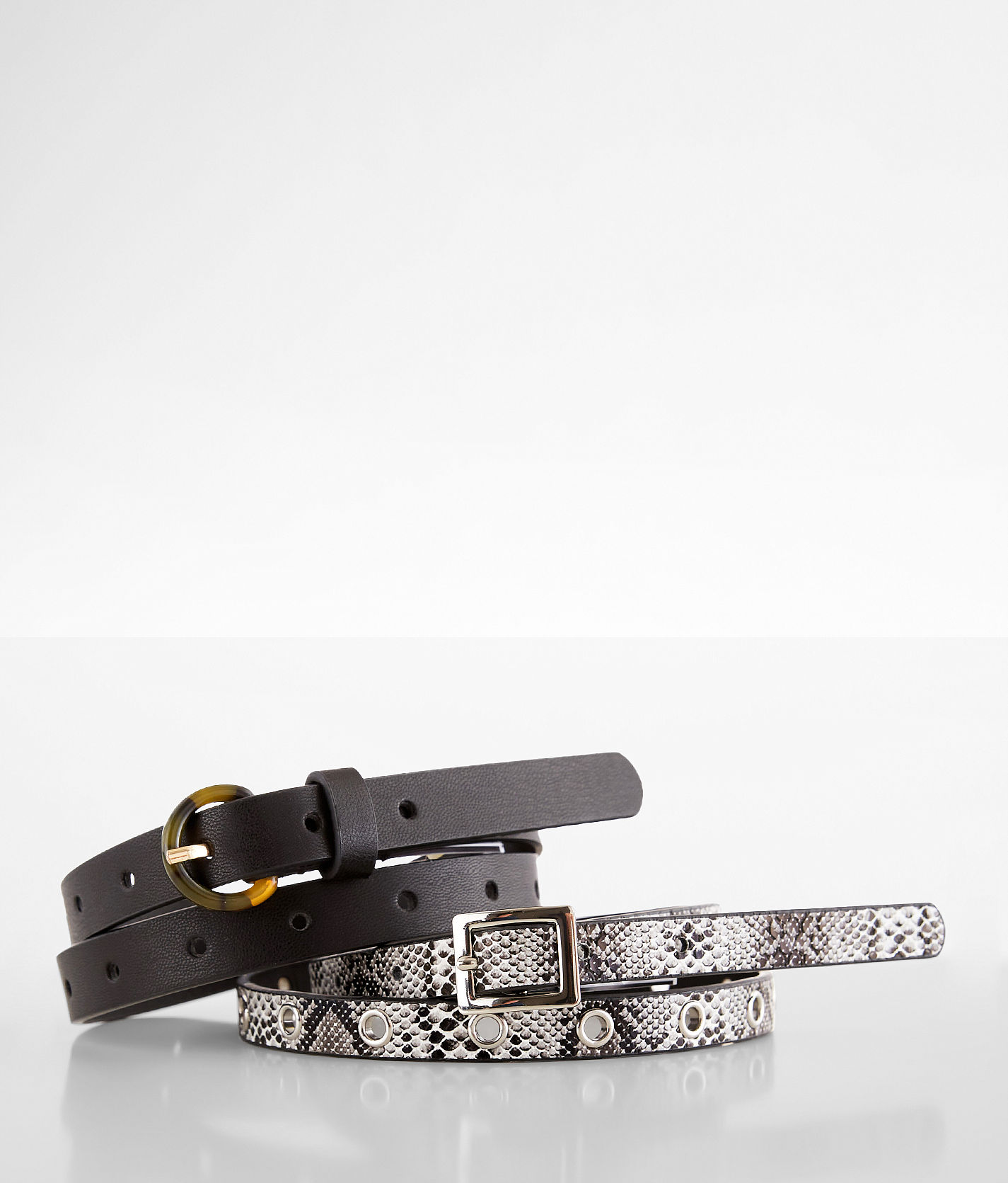 BKE Faux Pearl Buckle Belt - Women's Belts in Black