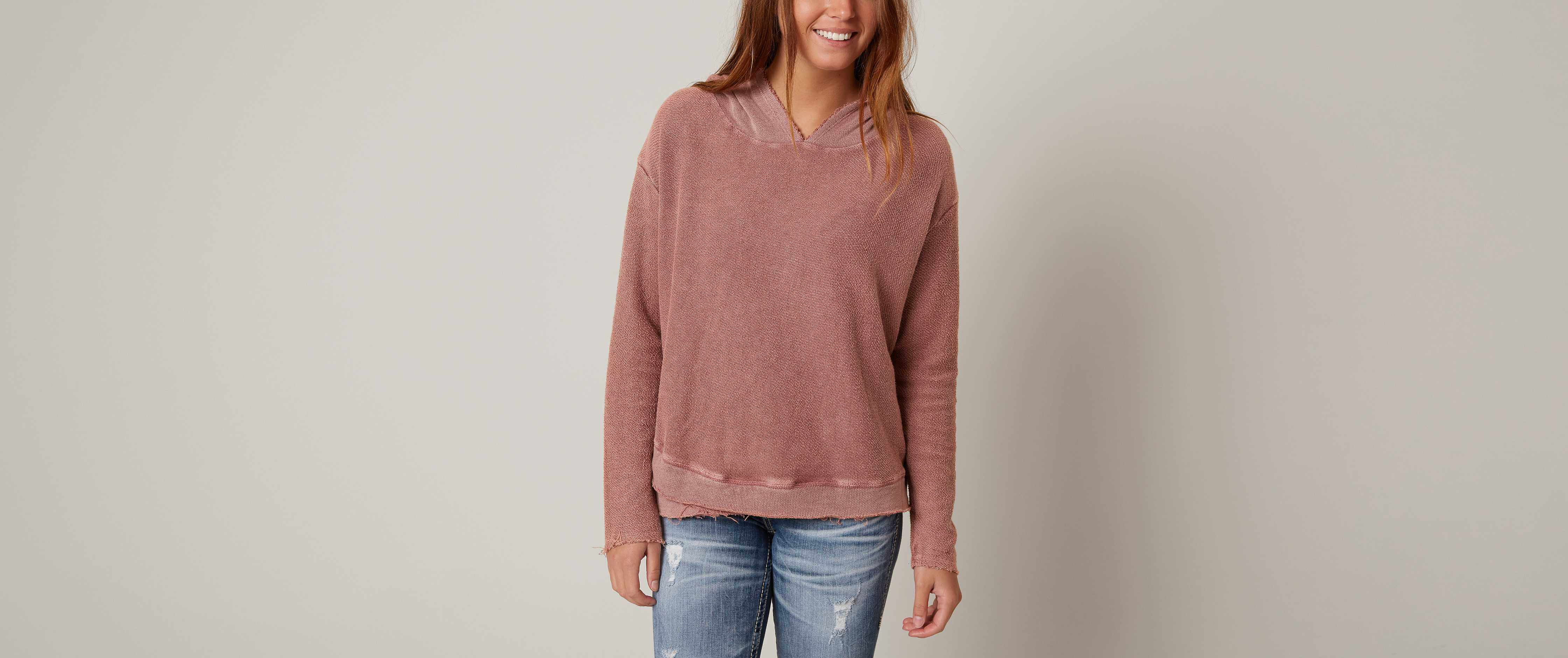 Anama Raw Edge Sweatshirt Women's Sweatshirts in Red Buckle