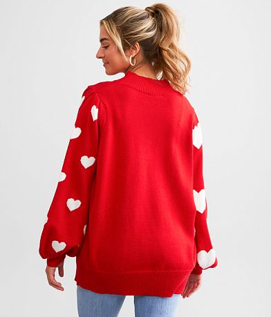 and the why Heart Sweater BACK