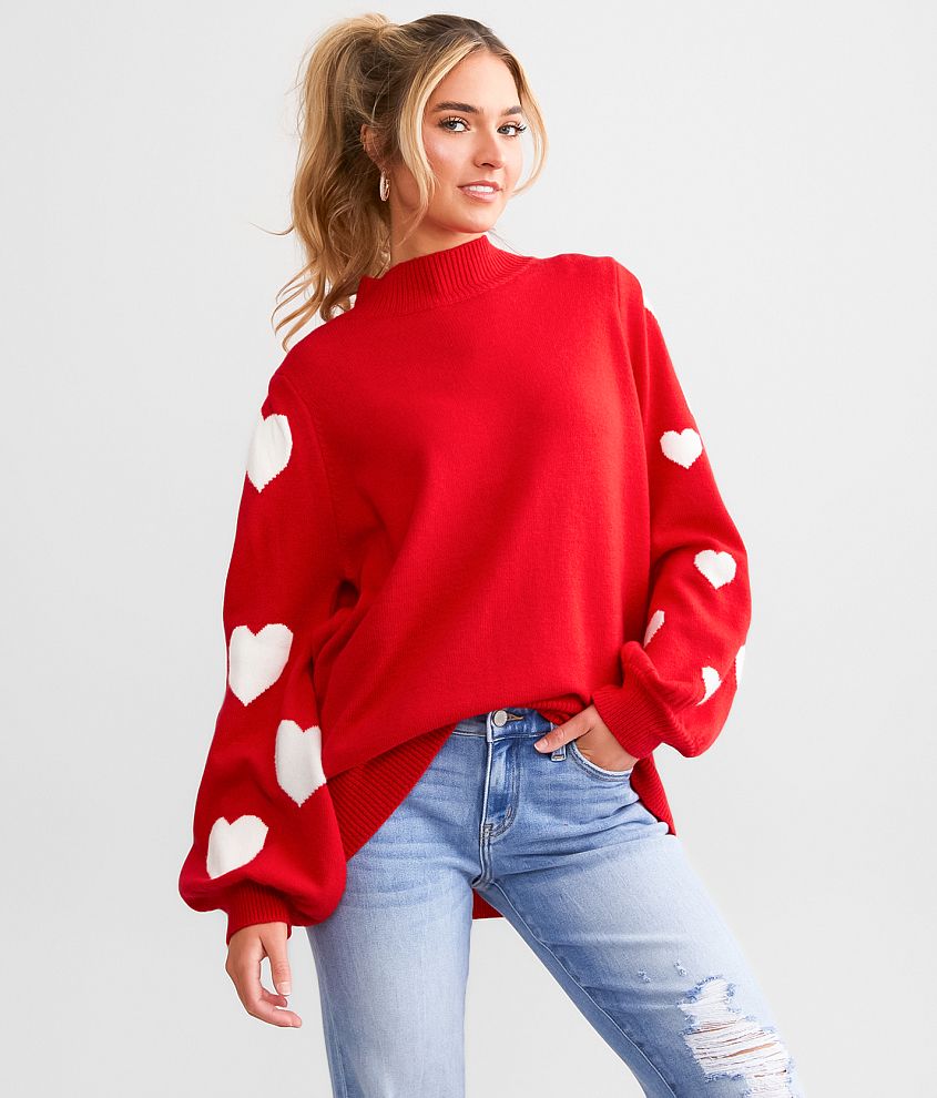 Open Back Heart Sweater - Red – Moda Boutique