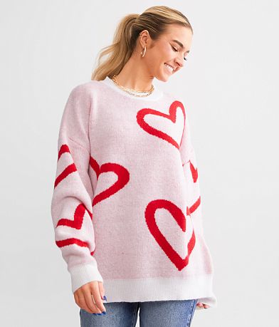 and the why Heart Sweater full right side view